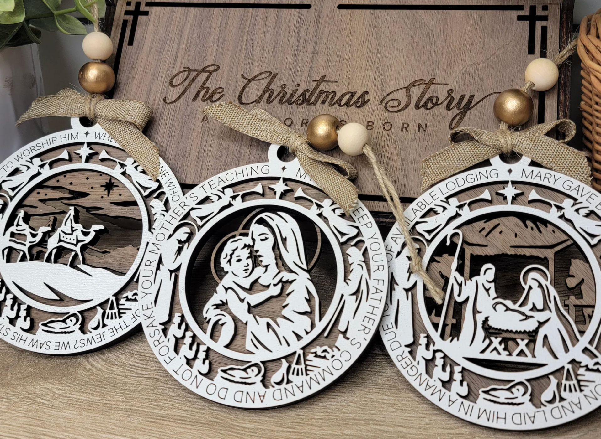 The Christmas Story Ornaments - and Personalized Gift Box